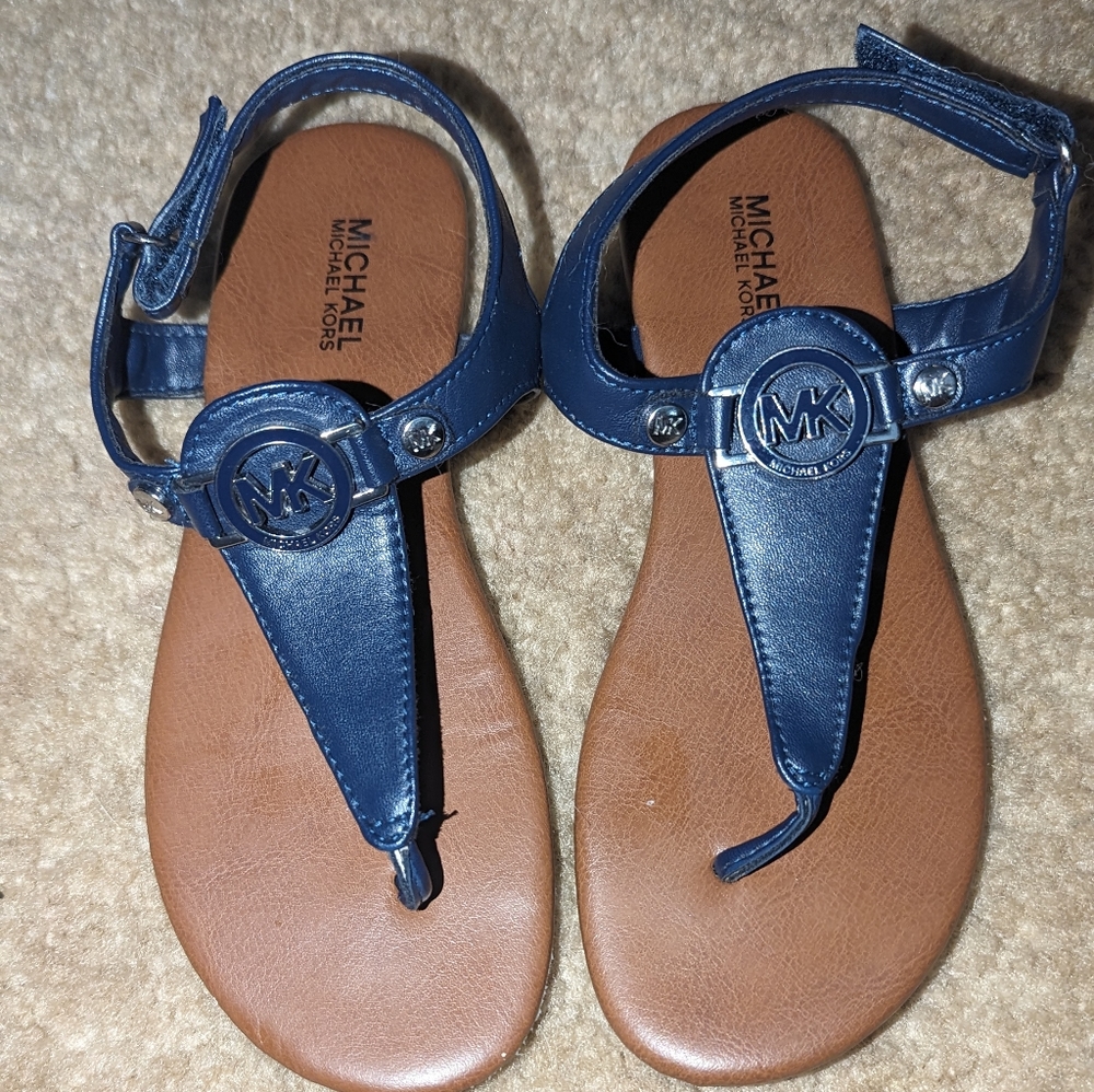 Michael Kors MK Girls Kids Navy Sandals Size 2